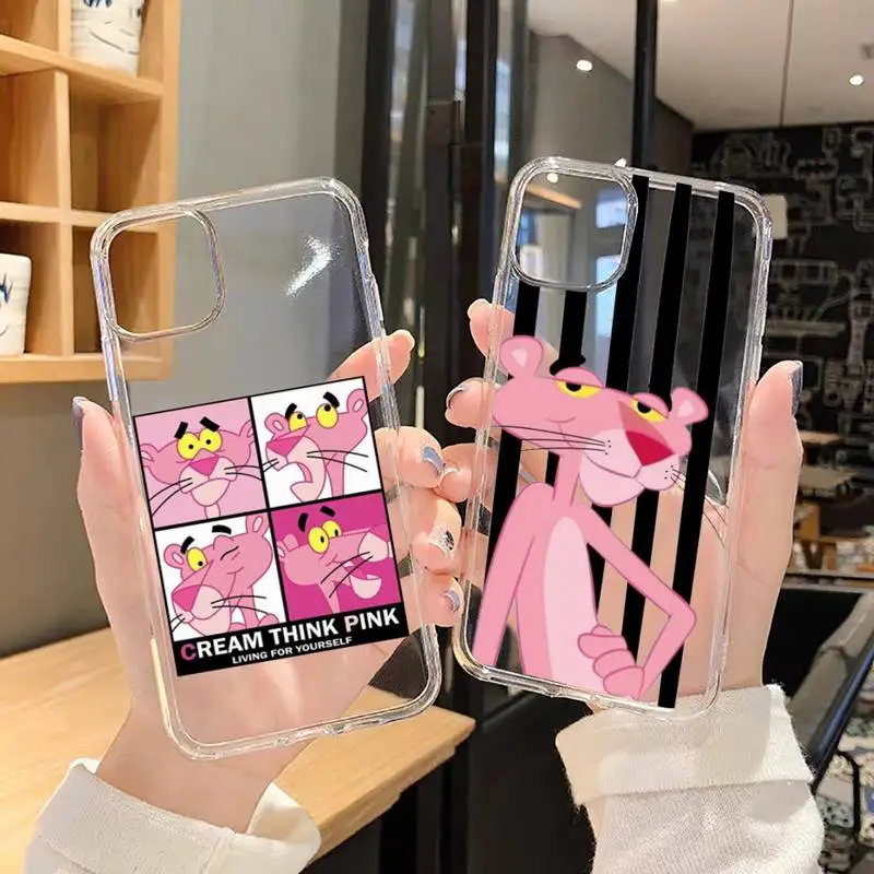 

Pinks Panthers Phone Case Transparent soft For iphone 5 5s 5c se 6 6s 7 8 11 12 plus mini x xs xr pro max