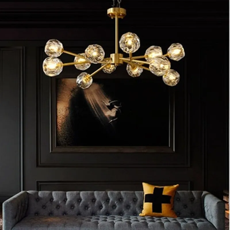 Постмодерническая американская медная хрустальная люстра роскошный светильник