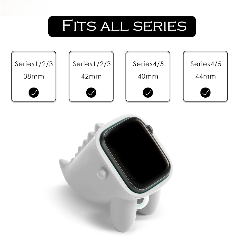

Fashion Dinosaur Stand for Apple Watch Holder Series 6/5/4/3/2/1 Watch Nightstand Keeper Silicone Home Charging Dock for IWatch