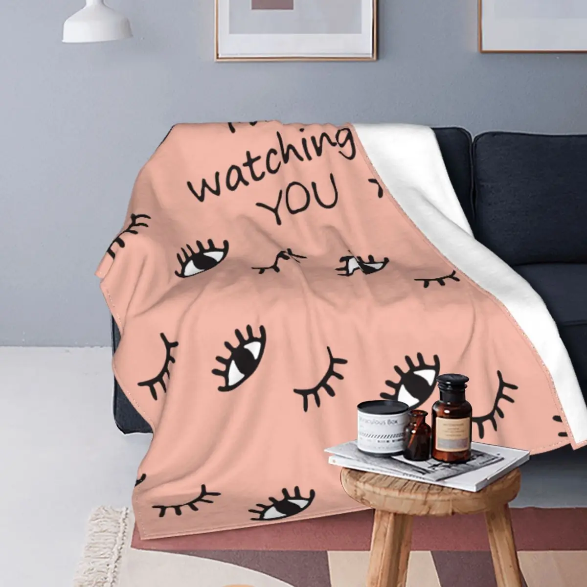 

Eyelash Blankets Flannel Spring/Autumn Beautiful Eyes Breathable Lightweight Throw Blanket for Bedding Travel Plush Thin Quilt
