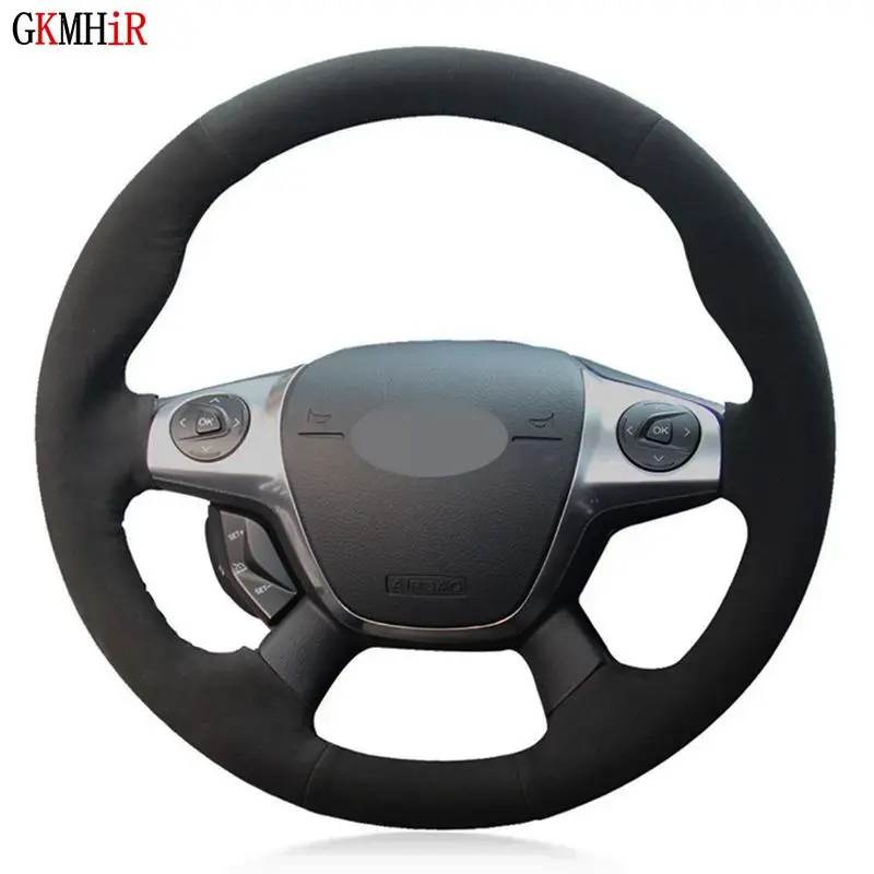 

Soft Black Suede DIY Hand-stitched Car Steering Wheel Cover For Ford Focus 3 2012-2014 KUGA Escape 2013-2016 C-MAX 2011-2018