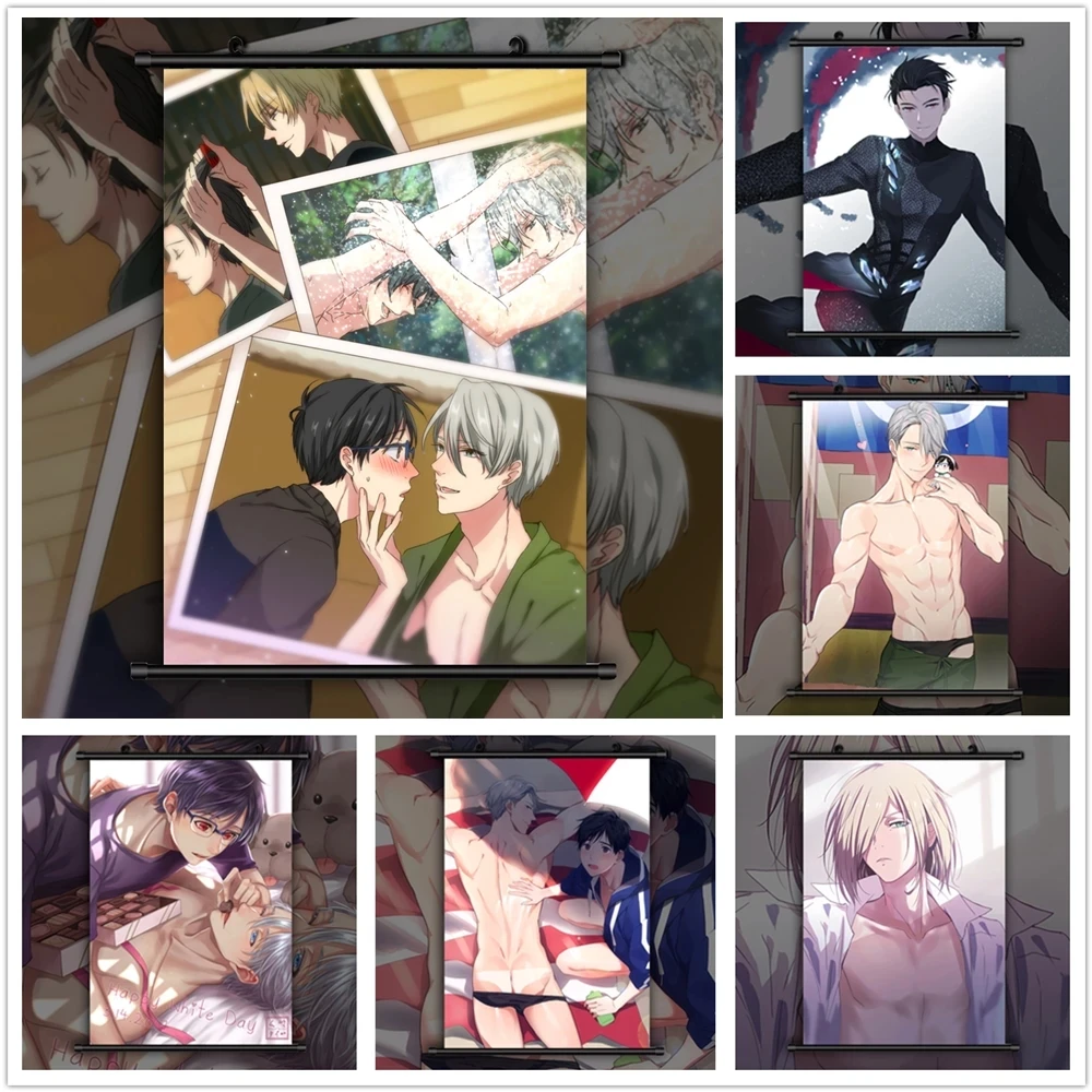 

Hang Painting Modern Wall Artwork Yuri On Ice Victor Picture Plastic Scroll Print Canvas Anime Poster Home Decor For Living Room
