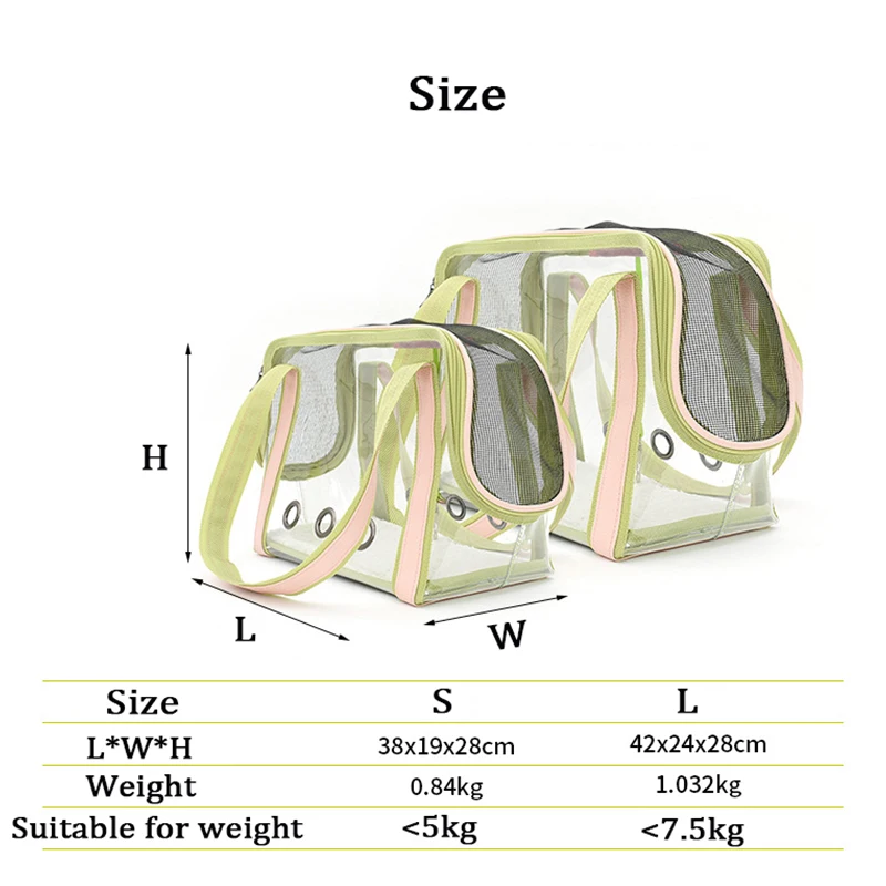 

Portable Carrying Travel Bag Breathable Space Capsule Transparent Pet Carrier Bag Dog Cat Backpack Handbags Bag for Pets