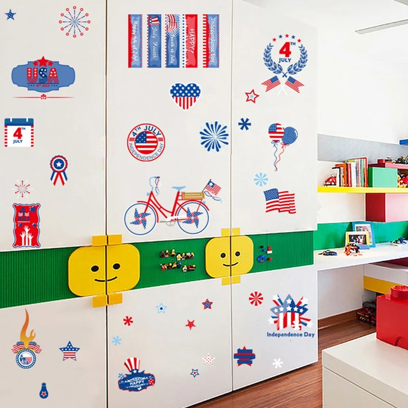 

9Pcs/set Wall Sticker Pvc American Independence Day Stickers Decoration Stickers