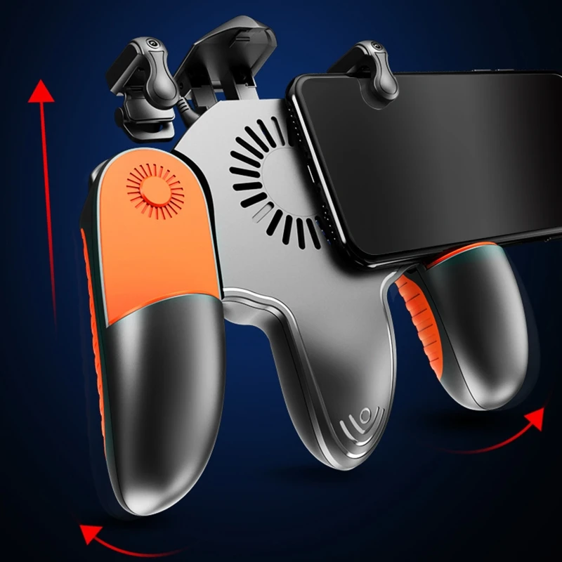 

Ergonomic Design Gaming Grip Mobile Controller With Slient Cooling Fan Adjustable One-click Burst Shoulder Button Turbocharged
