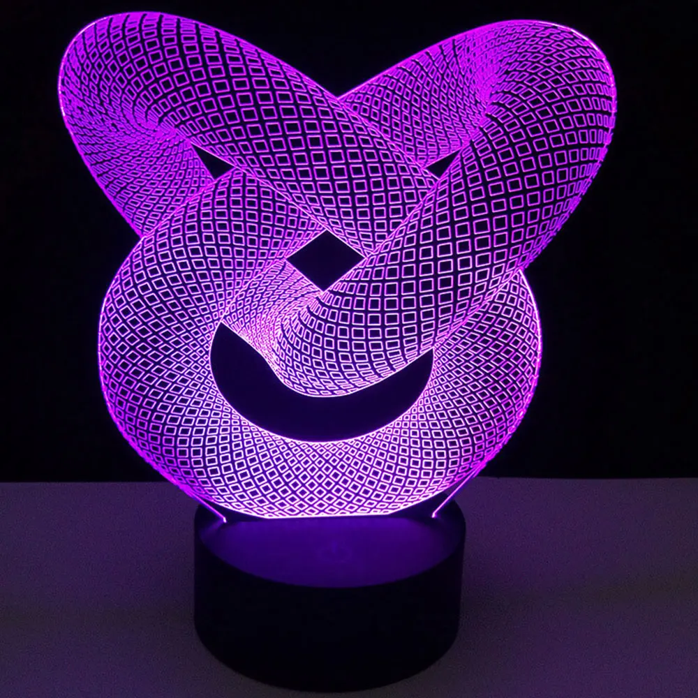 

LED Night Light Dock Holder 10LED Touch 7 Color Changing 3D Lamp Bases Beads New Art USB