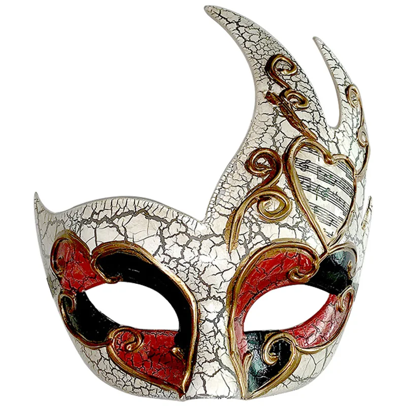 Venice Crack Flame Mask Half Face Male Vibrato Ancient Style Cool British Royal Retro Masquerade Female Cos Props |
