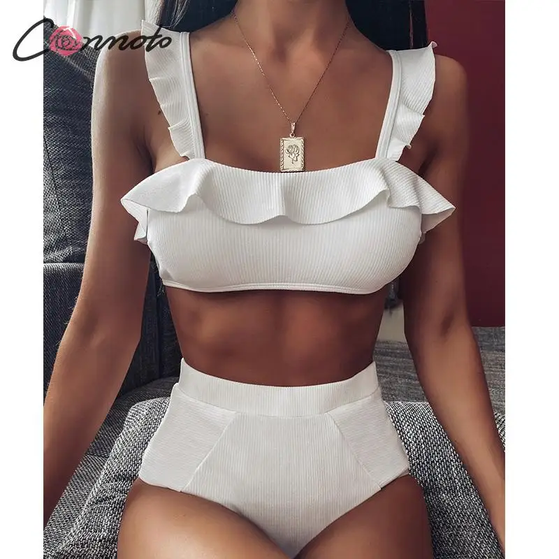 Купальник пуш ап с оборками женский купальник высокой талией женская летняя