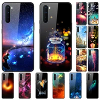 case for oneplus nord back phone cover black silicone bumper with tempered glass series 1