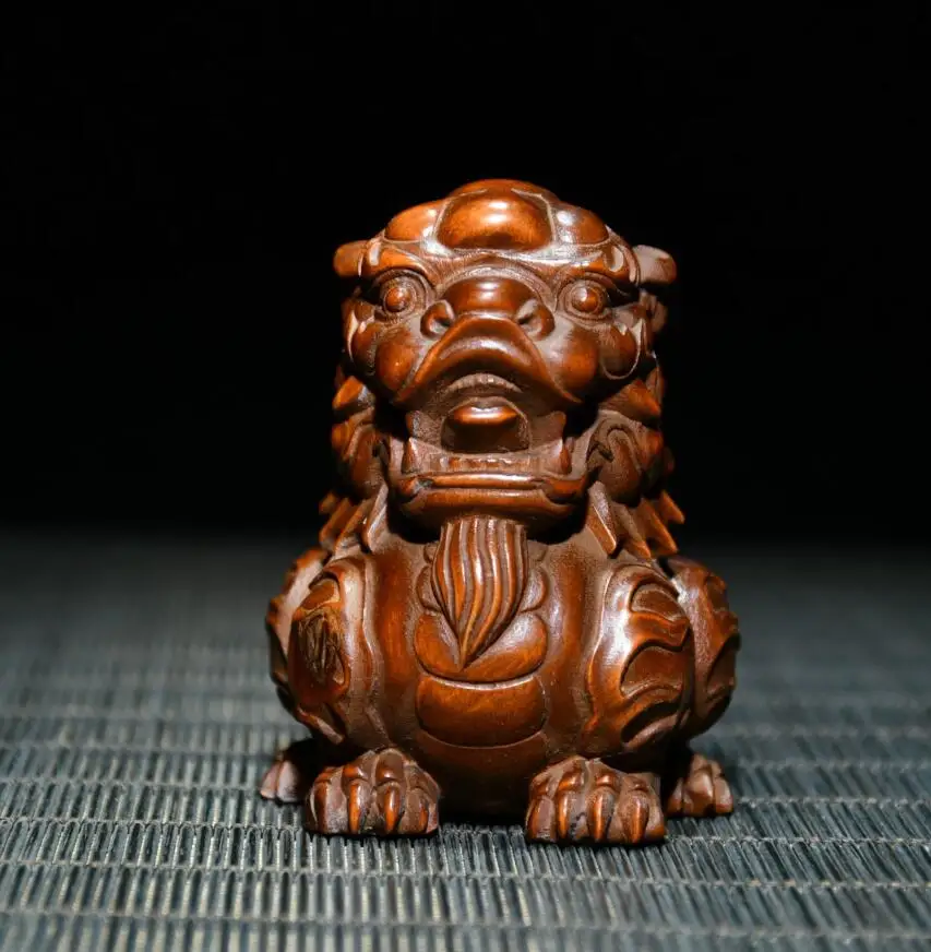 

Archaize seiko резная вручную статуя из бокса, рекрутированного богатства, Льва, настольное украшение, маленькие поделки