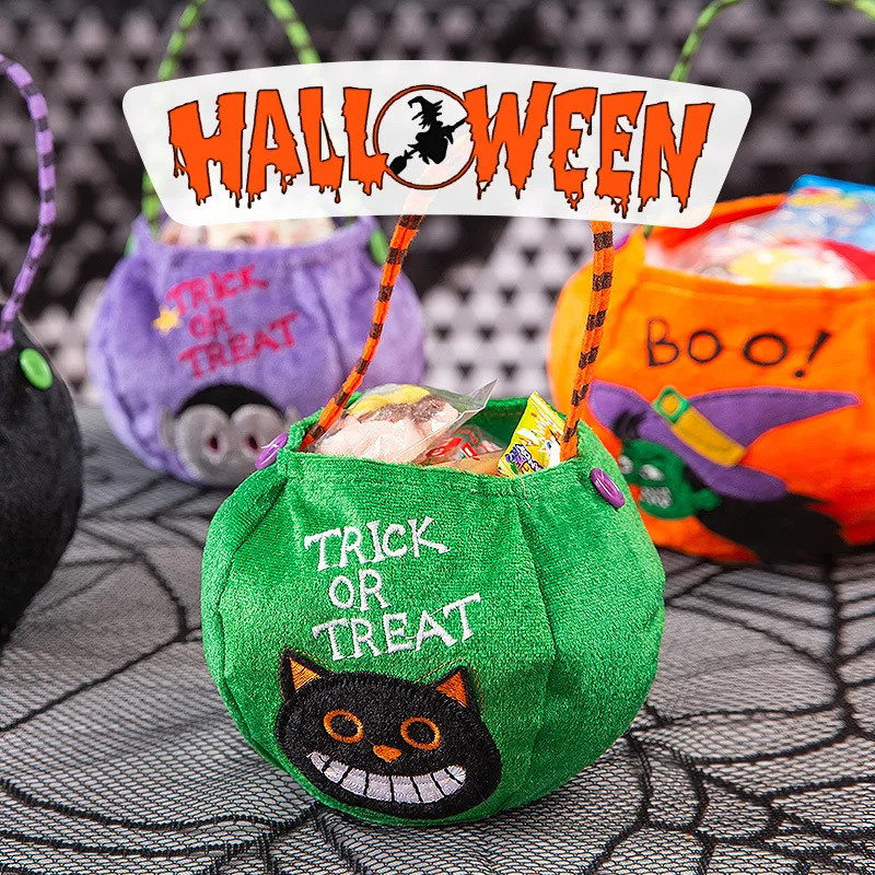 

Halloween Candy Bag Children Trick Or Treat Tote Bag Candy Bag Halloween Candy Storage Bucket Portable Gift Basket Party