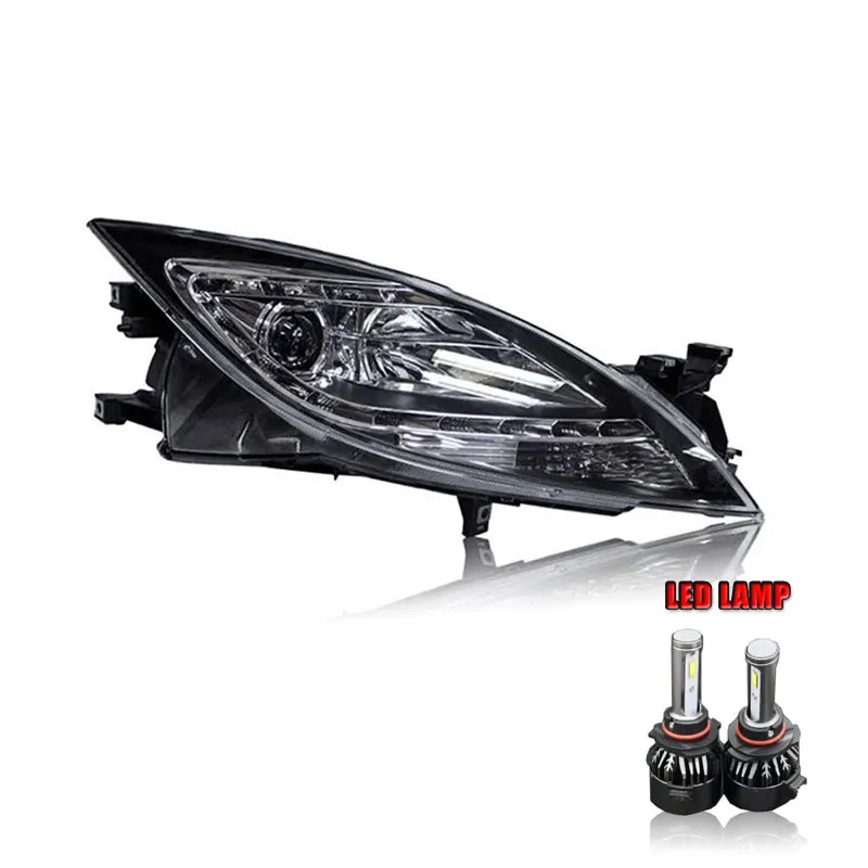 ALL LED 2 шт. светодиодный фары для Mazda 6 Atenza 2009-2013 светодиодный автомобильный фонарь ангельские глазки ксенон HID комплект Противотуманные фары светодиодный дневные ходовые огни - Цвет: ALL LED