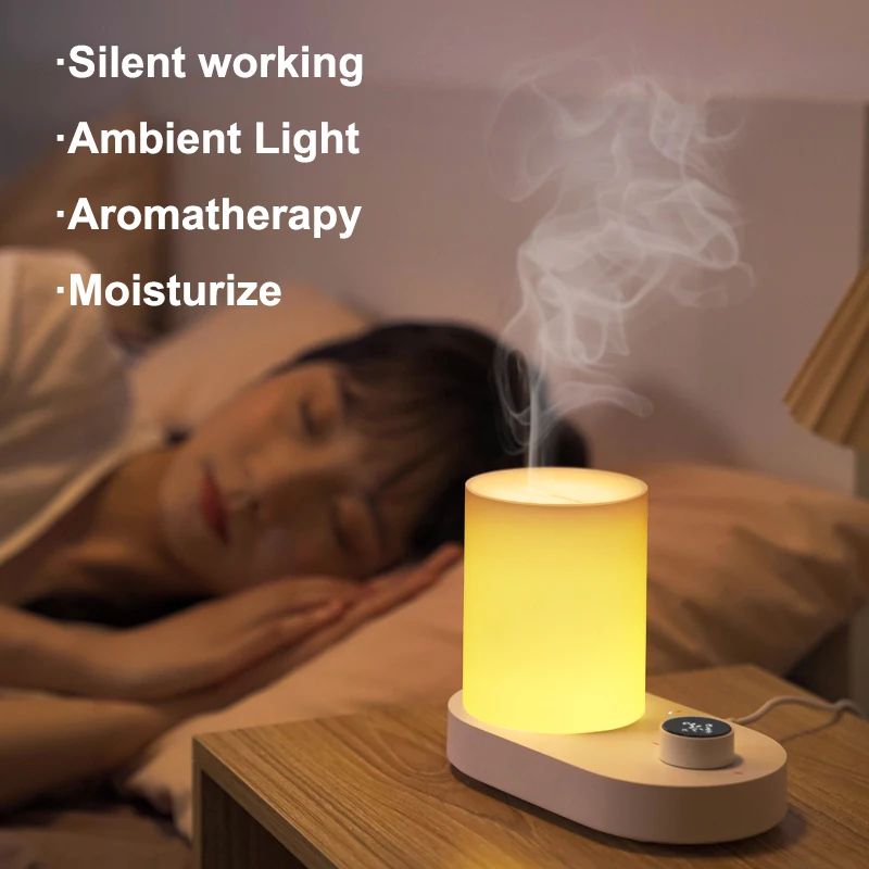 

Electric Ultrasonic Cool Mist USB Air Humidifier Intelligent Essential Oil Diffuser Smart Timing LED Night Light Aroma Diffuser
