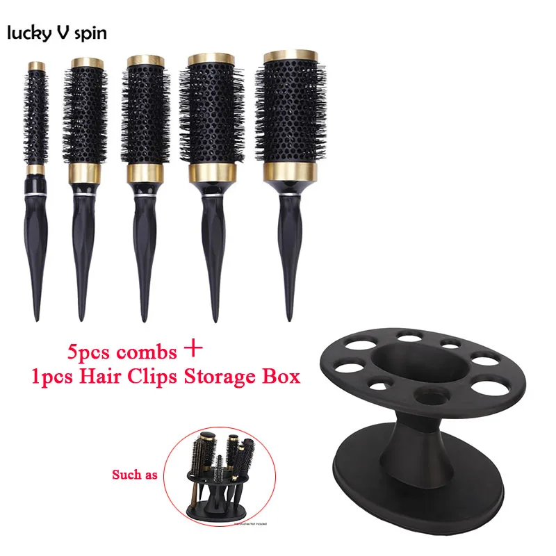 

Профессиональные щетки для укладки волос, устойчивые к высоким температурам, черная круглая расческа, щетка для волос с 1 шт. гребнем для хранения