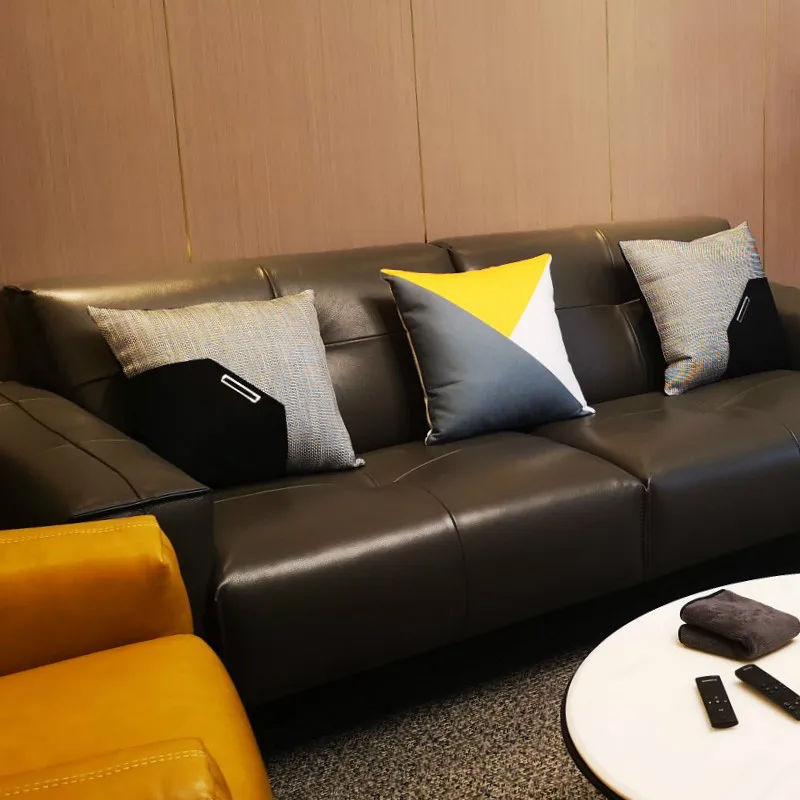 

DUNXDECO Cushion Cover Decorative Pillow Case Modern Black Patchwork Artistic Geometric Room Sofa Chair Bedding Coussin