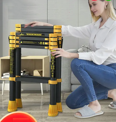 

Многофункциональная алюминиевая телескопическая лестница 1,4/1,7 м, Бытовая Лестница, портативная пятиступенчатая лестница, складные Подъем...