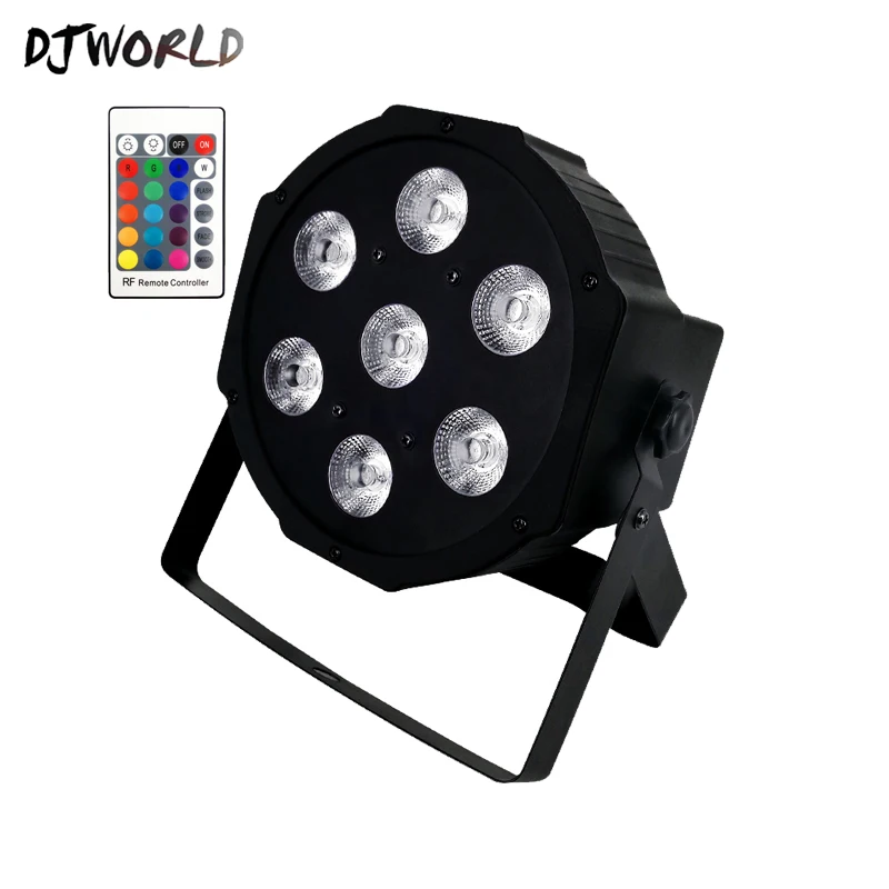 DJWORLD беспроводной пульт дистанционного управления светодиодный Par 7x12 Вт RGBW 4в1 светодиодный светильник для мытья четырехъядерный сценический светильник без шума пульт дистанционного управления
