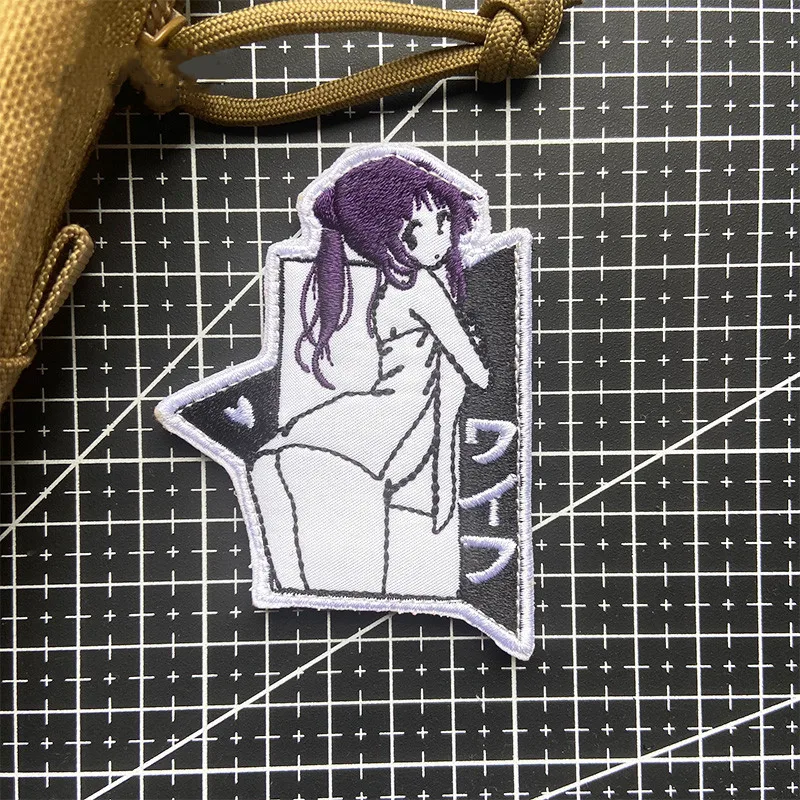 

Anime Girl Two Dimensional Embroidery Patch Outdoor Sexy Goddess Military Velcro For Clothes Bag Jacket Applique Accessories