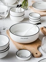 nordic simple ceramic western food steak pasta fish plate salad soup rice bowl spoon dish porcelain home tableware set wholesale