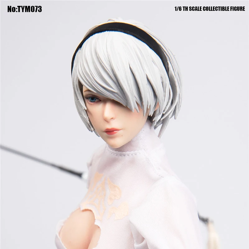 

В наличии в масштабе 1/6 SUPER DUCK SET026 NieR: Automata 2B YoRHa, женская голова, резная Модель Для 12-дюймового бледного тела