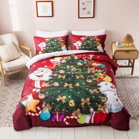 christmas decoration santa snowman bed cover set duvet cover with pillowcases bedclothes comforter bedding set home decor 61141