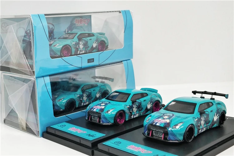 Модель времени 1/64 Nissan Skyline GT-R R35 японская Гора Фудзи сакула Хацунэ Мику литья под давлением модель автомобиля