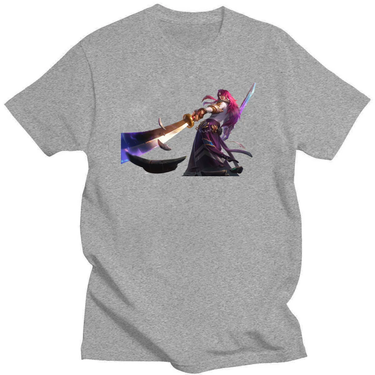 

Summer Fashion LOL Game Style The Unforgotten Yone Art Printring T-shirts Short Sleeve O-neck Cotton Tees For Fans