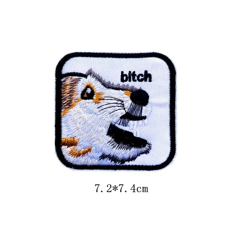 1 шт. быка Животные гладить на нашивки с белками животных вышитая