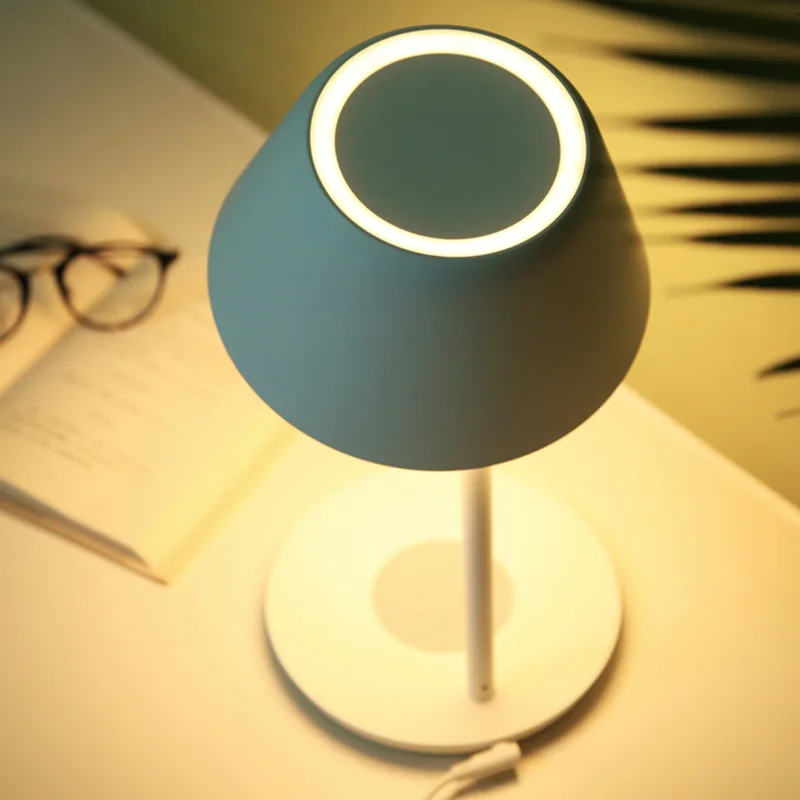 Yeelight светодиодный настольный светильник, профессиональная умная настольная лампа, Wi-Fi, сенсорный, с регулируемой яркостью, поддержка беспроводной зарядки, приложение Homekit, управление