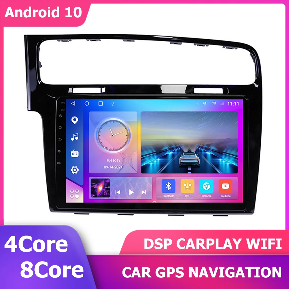 

10''GPS Player for VW Golf 7 MK7 2013-2017 Car Radio Multimedia Autoradio Navigation DSP Carplay Android 12 Head Unit 6+128G