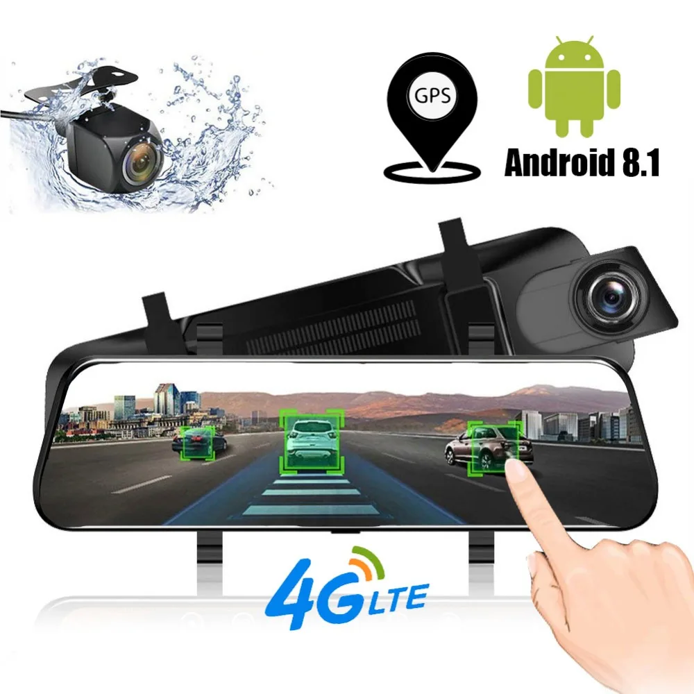 Автомобильный видеорегистратор TAVIN зеркало заднего вида Android 4G ADAS GPS Full HD 1080P 10