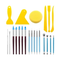 22pcs clay modeling tools set with spongerubber tip penball stylusclay needlepolymer clay pottery sculpting tools
