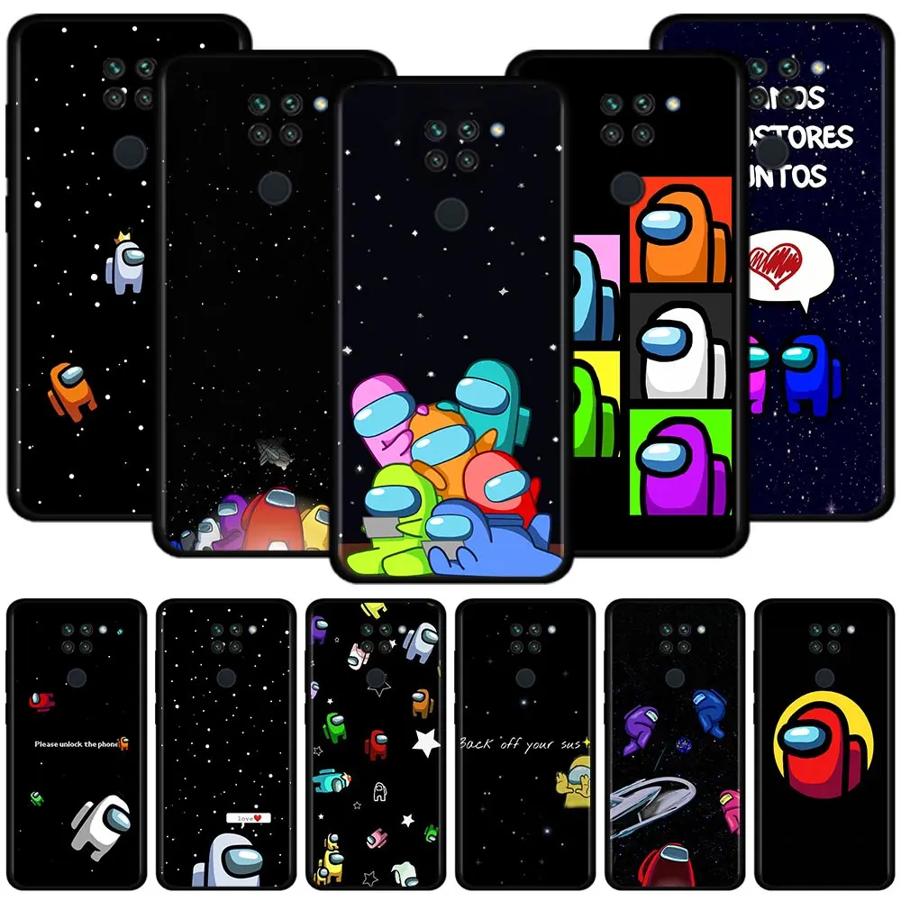 

Amonguss Cases for Xiaomi Redmi Note 10 9 9s 9t 8 8t 7 Pro Max for Redmi K40 Pro Plus 9A 9C 9 Power Black Shell Cover Fundas