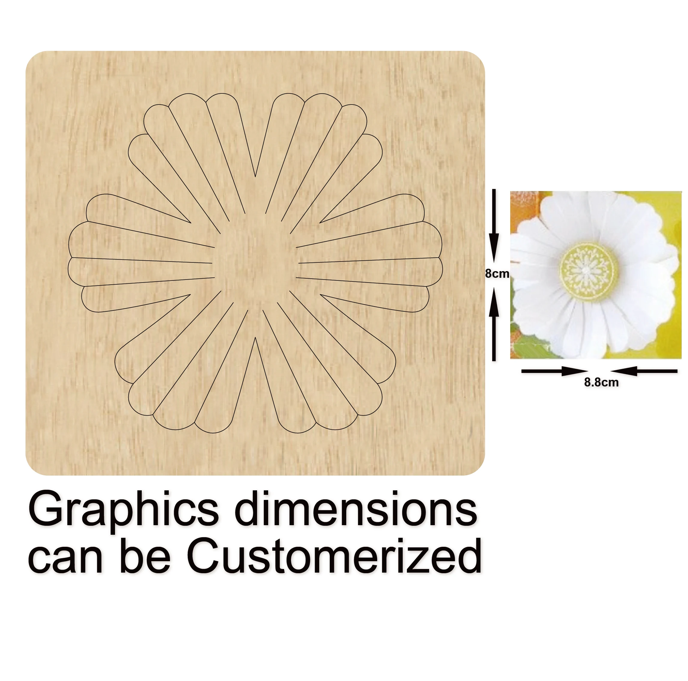 

3D flowers Wooden Die-cutting Card Package Mold Making Decor Supplies Dies Template Card Package Knife Die