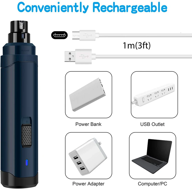 Benepaw качество 2-Скорость собака Гриндер для ногтей USB Перезаряжаемые низкая Шум не вызывает болезненных ощущений питомца лапы Уход за лошадьми для маленьких, средних и больших собак кошек