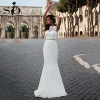 sodigne lace wedding dresses mermaid detachable train ruffles dubai arabic wedding gowns boho plus size wedding dress