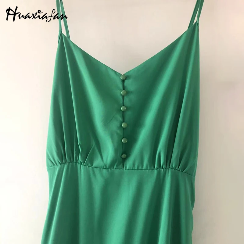 

Huaxiafan Solid Patchwork Strap Long Dresses Women Summer Y2K with Belt Sexy Evening Party Maxi Dress Female 2021 Pure Chic