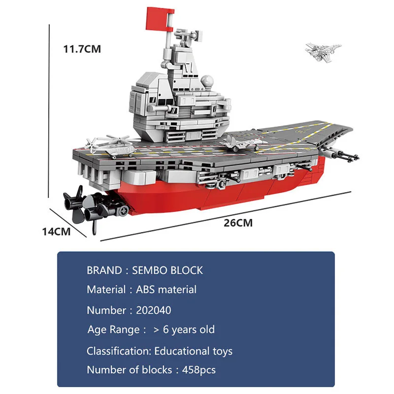 

SEMBO Technical Warship Ship Building Blocks WW2 Military Navy Boat Battleship Model Figures Creator Education Bricks Kids Toys