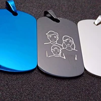 stainless steel tag couple love heart father mother family pendant necklace engraving lovers mom dad children necklace jewelry