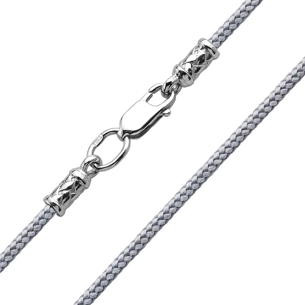 Гайтан из Paracord серый серебро 925 толщина 2 мм RUFINA|Ожерелья| |