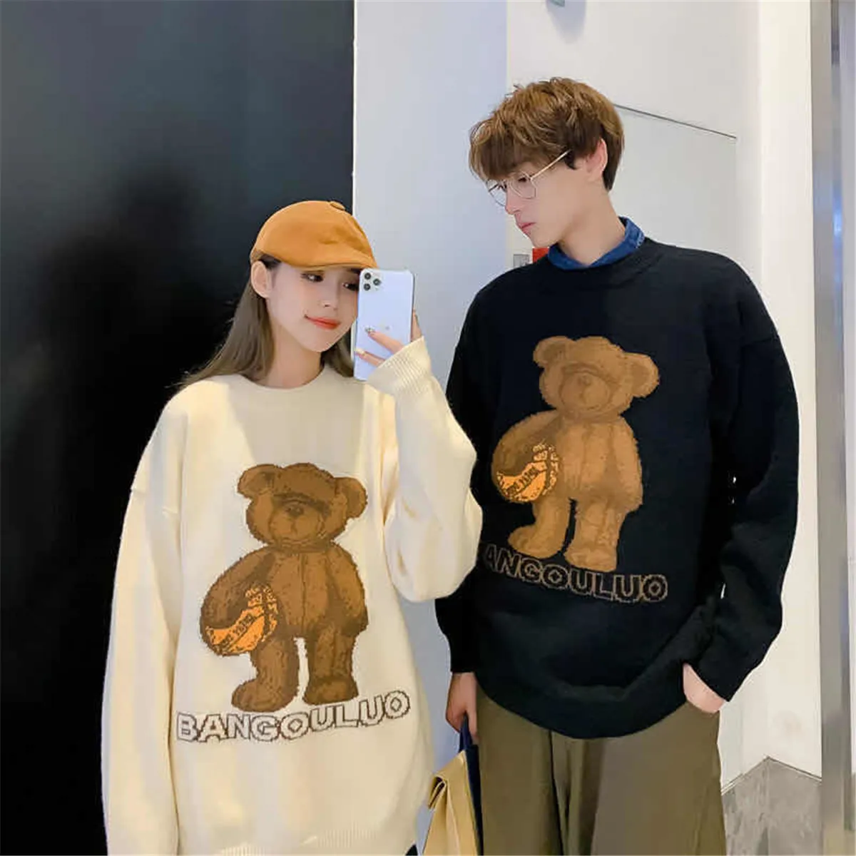 Женский винтажный свободный свитер в стиле оверсайз | Женская одежда