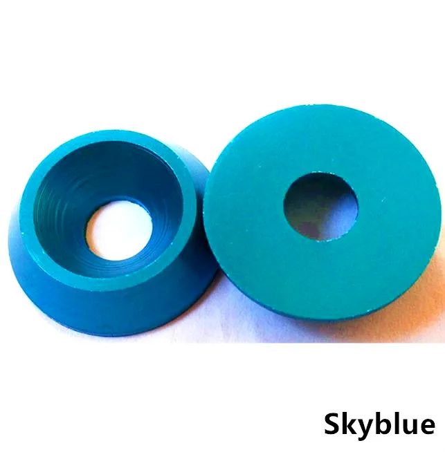 Skyblue 5 шт. M4 M5 M6 M8 алюминиевый сплав цветной потайной зонтик с плоской головкой с круглой головкой винт вогнутый конический декоративный паз шайба - Цвет: Skyblue
