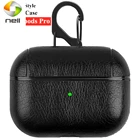 Кожаный чехол для Airpods Pro 3, Роскошный чехол в деловом стиле Air pods 2 1 Pro, защитный чехол с крючком для airpods pro ca