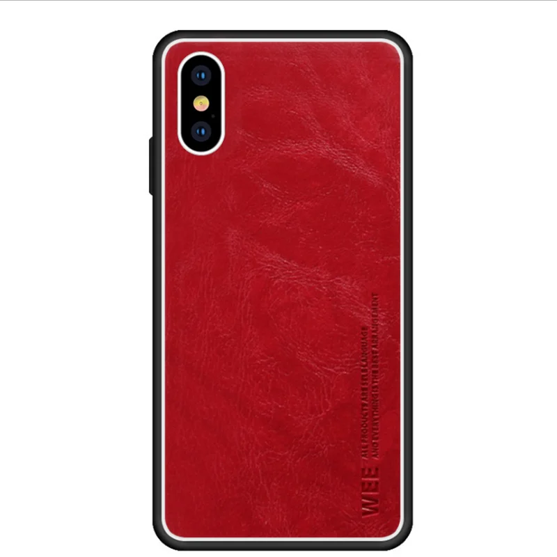 

Oil Wax Pattern Simple Apple 6/7Plus/XR/11 Pro Max/SE Men's Business Color Matching Leather Phone Case Wholesale