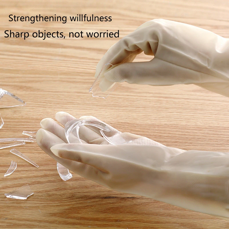 Белые Водонепроницаемые пластиковые чистящие перчатки для белья Нескользящие