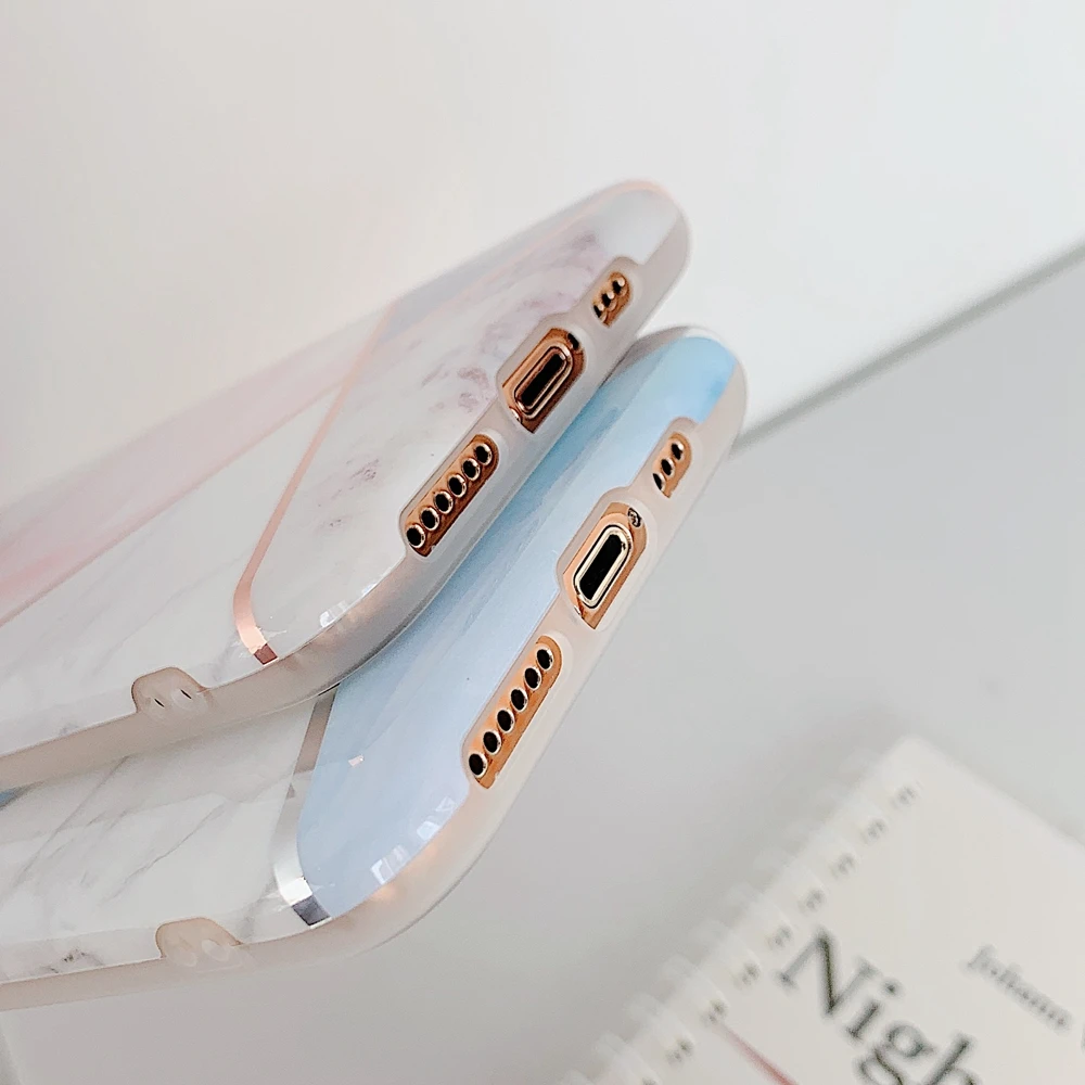 Luxury Plating Marble Phone Case for Apple iPhone 11 Pro Silicone TPU Back Cover 6 6S 7 8 Plus X XR XS Max Coque |