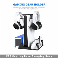 for ps5 cooling base foldable charging dock multifunctional charger stand with four fan for playstation 5 digitaloptical drive