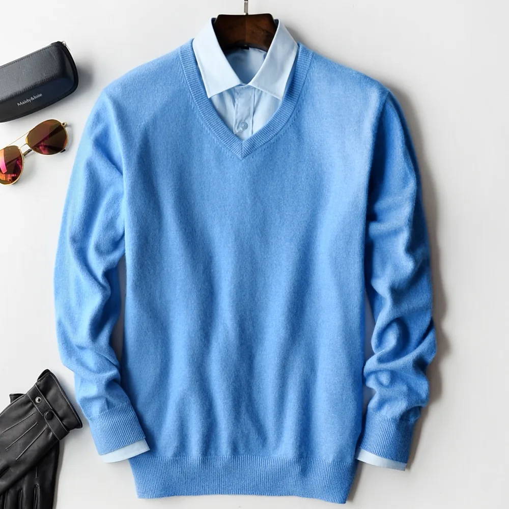 

Cashmere cotton blend Pullover 2021 autumn winter man clothes sweaters