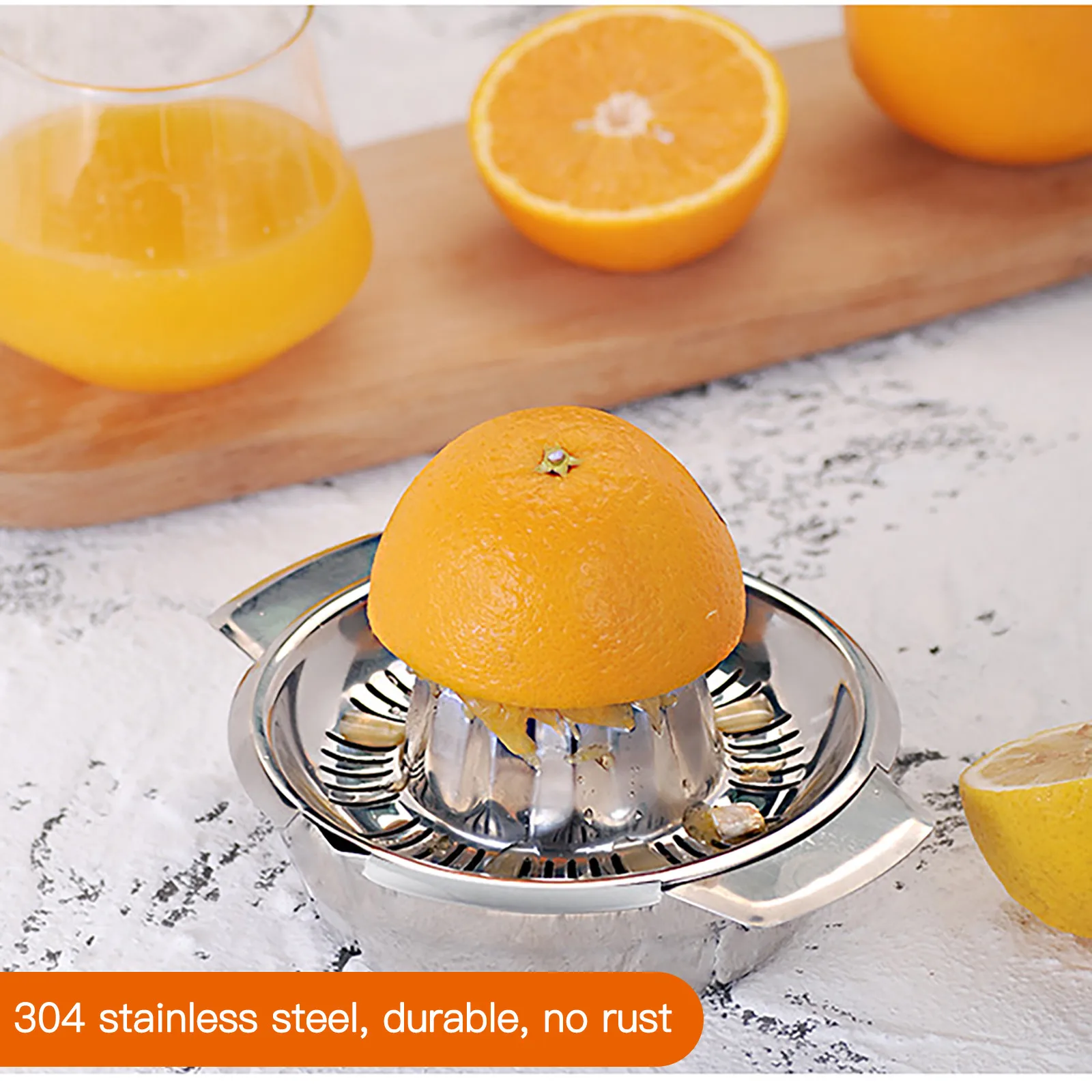 

2021 Kitchen Accessories Stainless Steel Lemon Clip Manual Orange Squeezer Fruit Squeezer Orange Squeez Juicer presse agrume