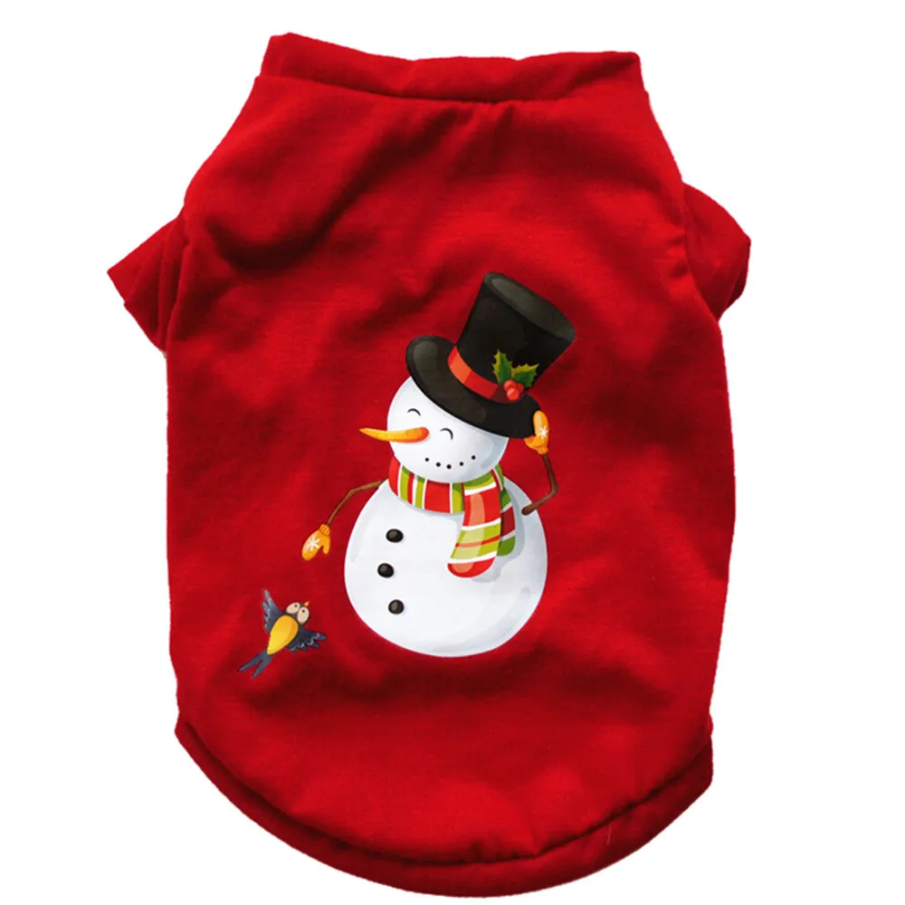 Navidad новинка 2019 Рождественская Одежда для собак футболка из полиэстера костюм